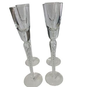 Stuart Crystal Iona Air Twist Stem Hand Blown Glass  Apertif Cordials England
